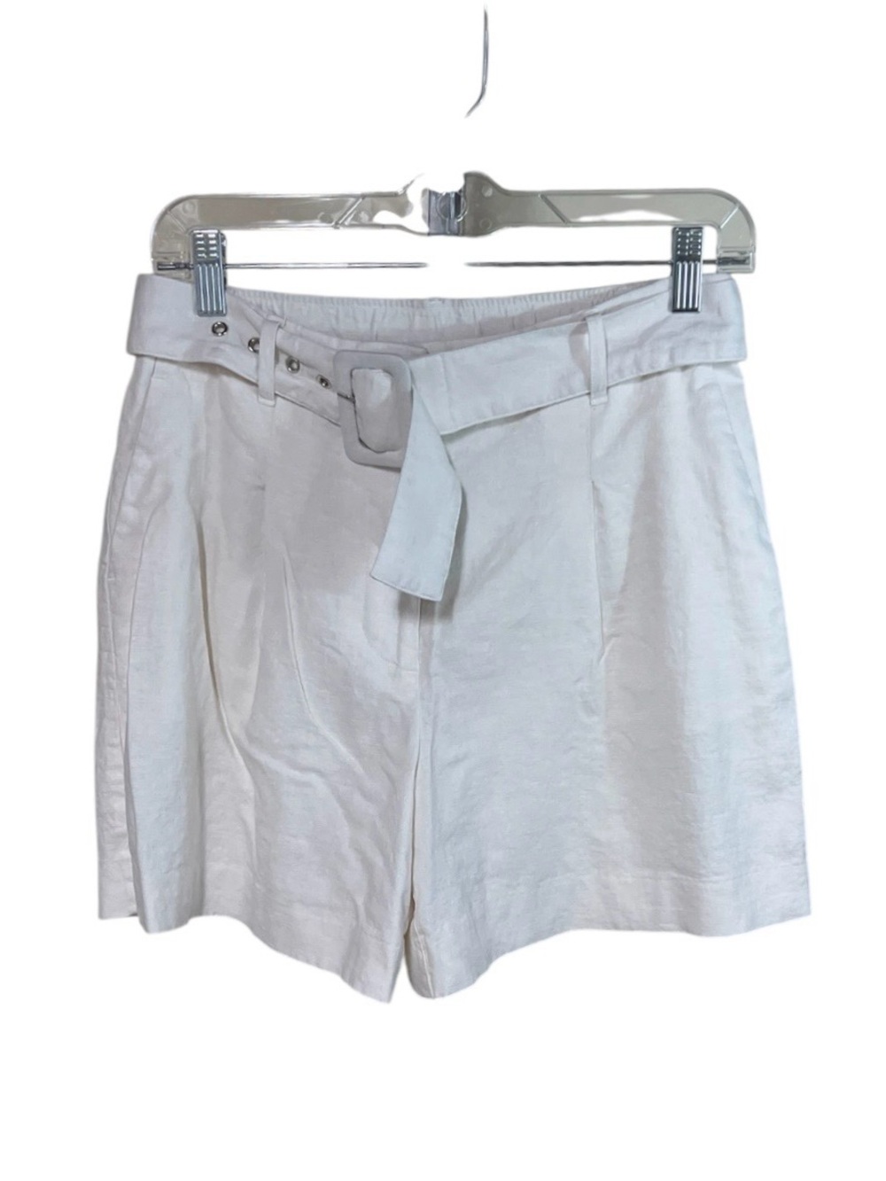 NINE WEST Ivory Linen Blend Pleated Shorts Women’s Small